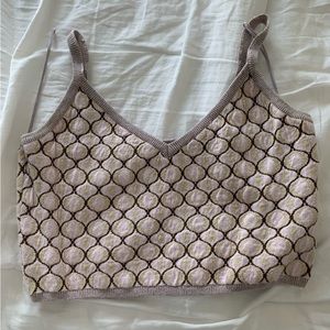 GLASSONS TAUPE KNIT CROP TANK TOP